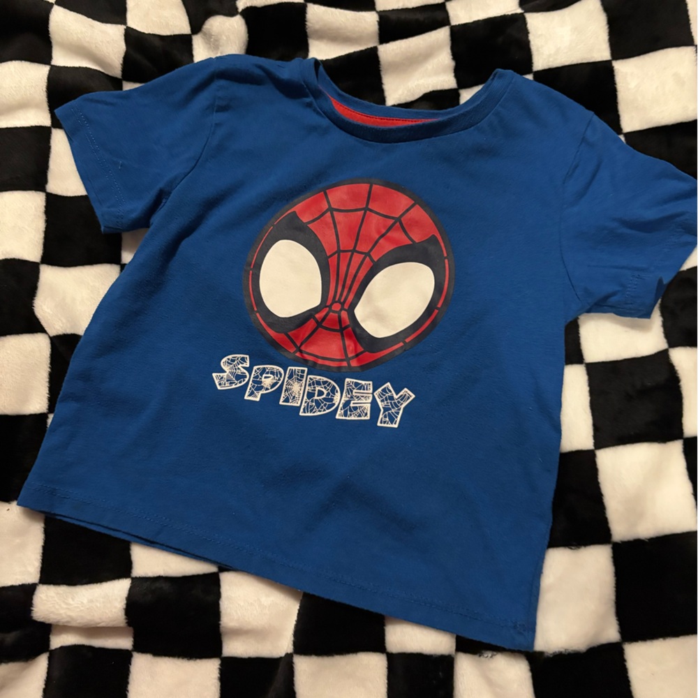 3T blue spider man shirt